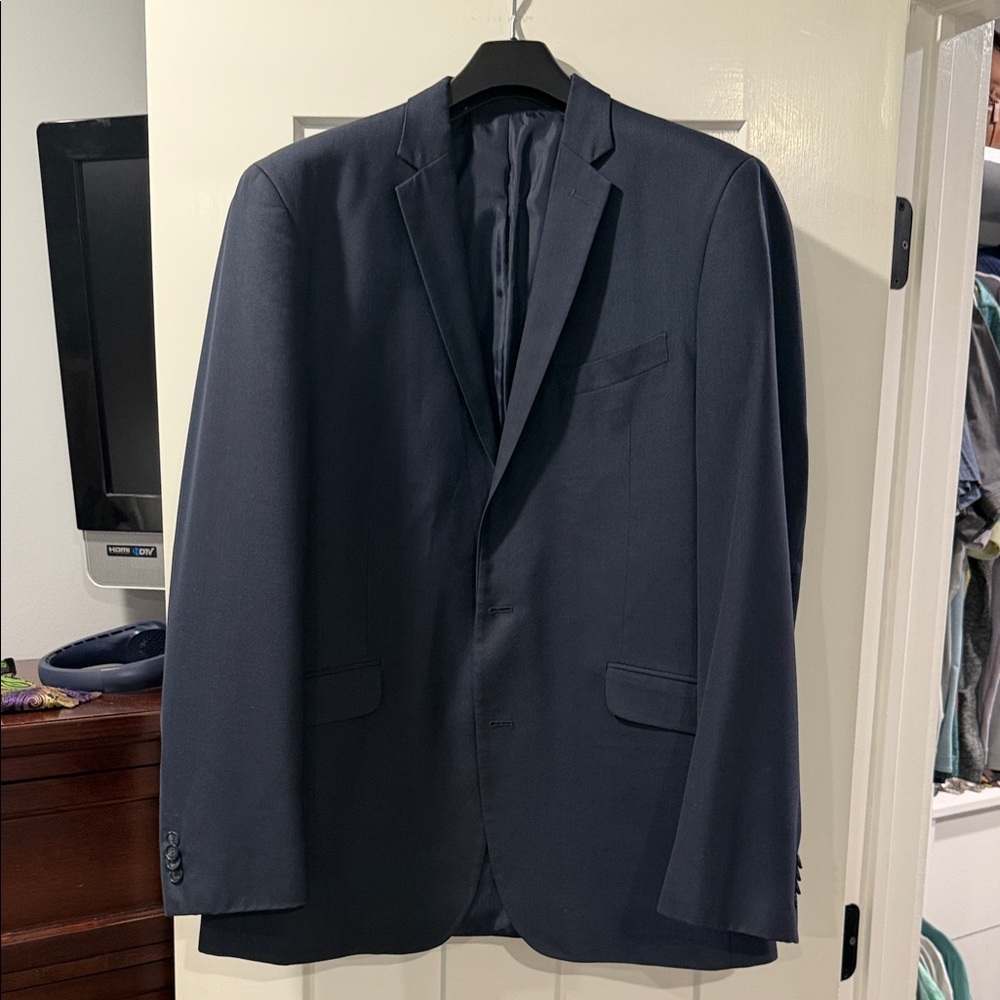 Kenneth Cole Reaction Men's Navy Single-Breasted Blazer